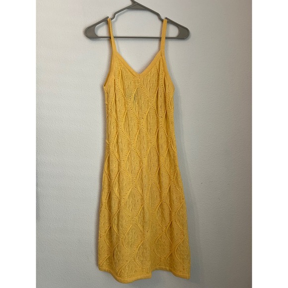 Coogi Australia‎ Knit Dress Sleeveless Yellow Mini Bodycon Size M